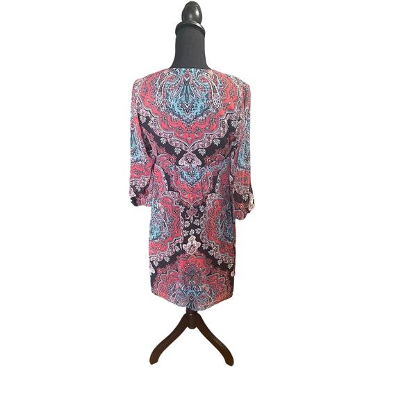 INC International Concepts Slit Sleeve Dress Multicolor Geometric - Picture 6 of 7